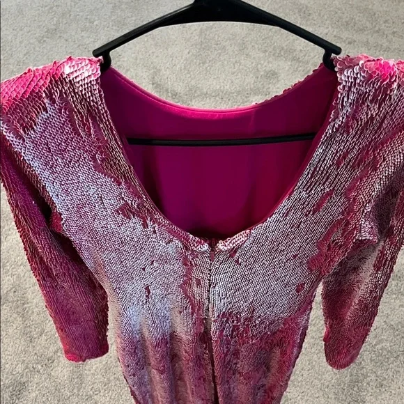 Dress the Population Natalie Pink Sequin Long Sleeve Dress - Picture 5 of 6